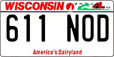 WI license plate 611NOD