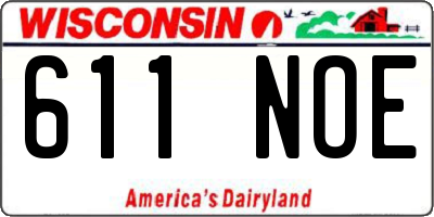 WI license plate 611NOE