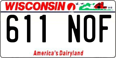 WI license plate 611NOF