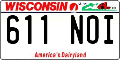 WI license plate 611NOI