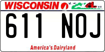 WI license plate 611NOJ