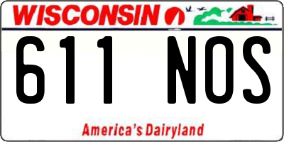 WI license plate 611NOS