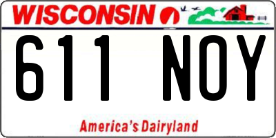 WI license plate 611NOY