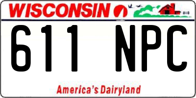 WI license plate 611NPC