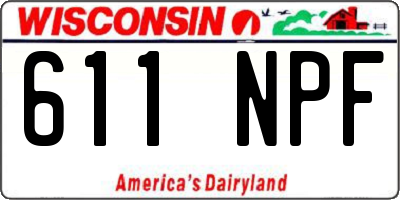 WI license plate 611NPF