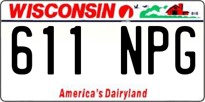 WI license plate 611NPG