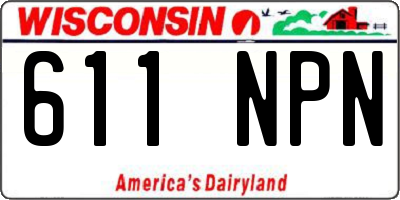 WI license plate 611NPN