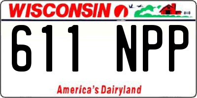 WI license plate 611NPP