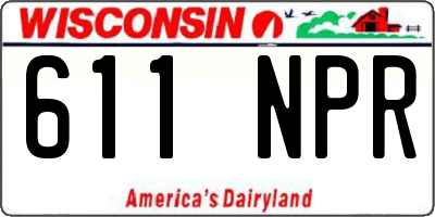 WI license plate 611NPR