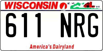 WI license plate 611NRG