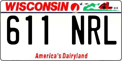 WI license plate 611NRL