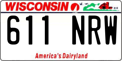 WI license plate 611NRW