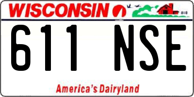 WI license plate 611NSE