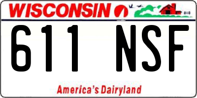WI license plate 611NSF