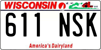 WI license plate 611NSK