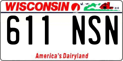 WI license plate 611NSN