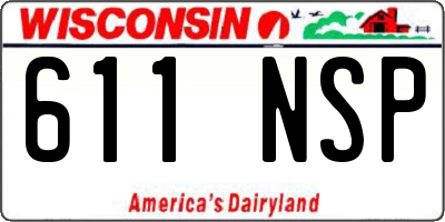 WI license plate 611NSP