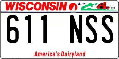 WI license plate 611NSS