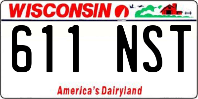 WI license plate 611NST