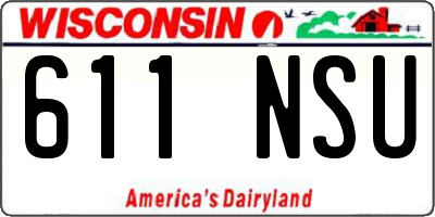 WI license plate 611NSU