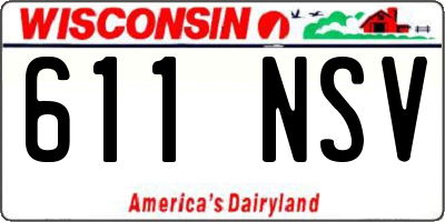 WI license plate 611NSV