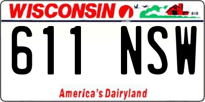WI license plate 611NSW