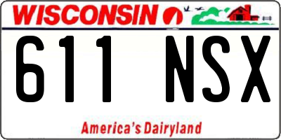 WI license plate 611NSX