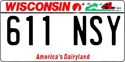 WI license plate 611NSY