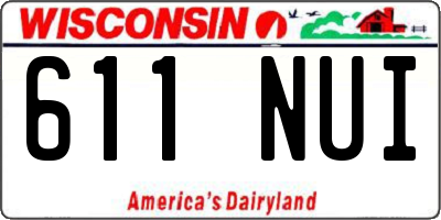 WI license plate 611NUI