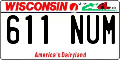 WI license plate 611NUM