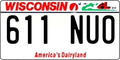 WI license plate 611NUO