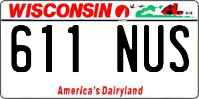 WI license plate 611NUS