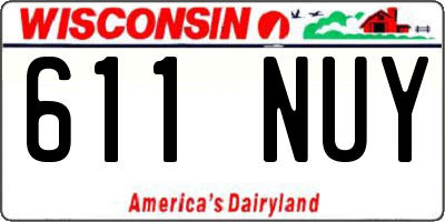 WI license plate 611NUY