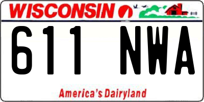 WI license plate 611NWA