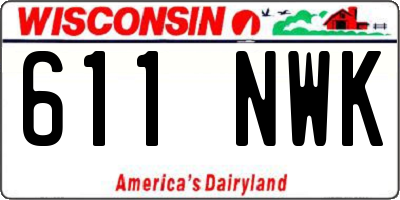 WI license plate 611NWK