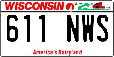 WI license plate 611NWS