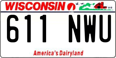 WI license plate 611NWU
