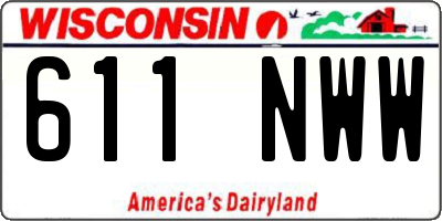 WI license plate 611NWW
