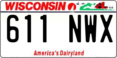 WI license plate 611NWX