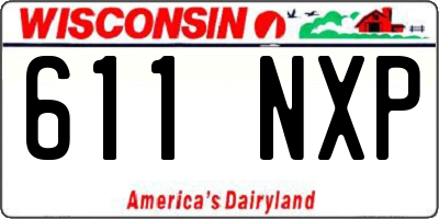 WI license plate 611NXP