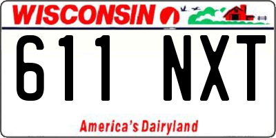 WI license plate 611NXT