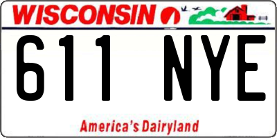 WI license plate 611NYE