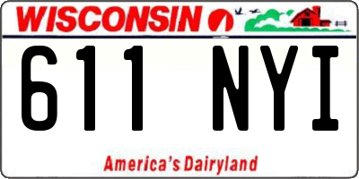WI license plate 611NYI