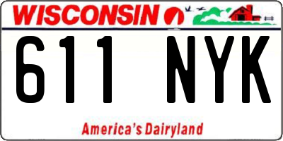 WI license plate 611NYK