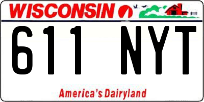 WI license plate 611NYT