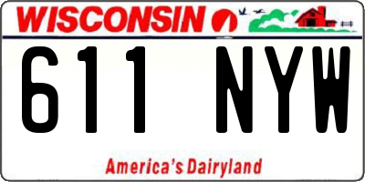 WI license plate 611NYW