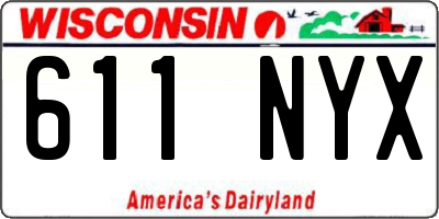 WI license plate 611NYX