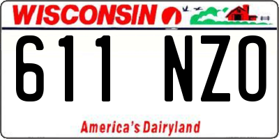 WI license plate 611NZO
