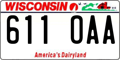 WI license plate 611OAA