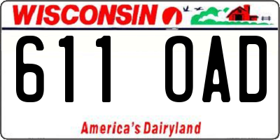 WI license plate 611OAD